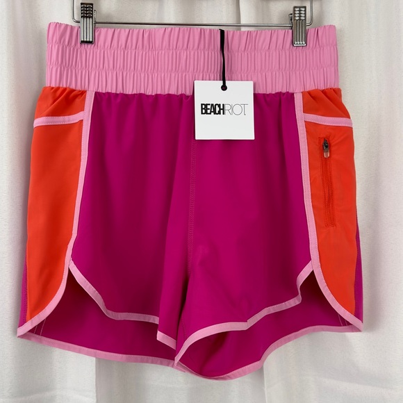 Beach Riot - Cliff Colorblock Shorts (Light & Dark Pink/Orange) Large. NWT - Picture 3 of 7